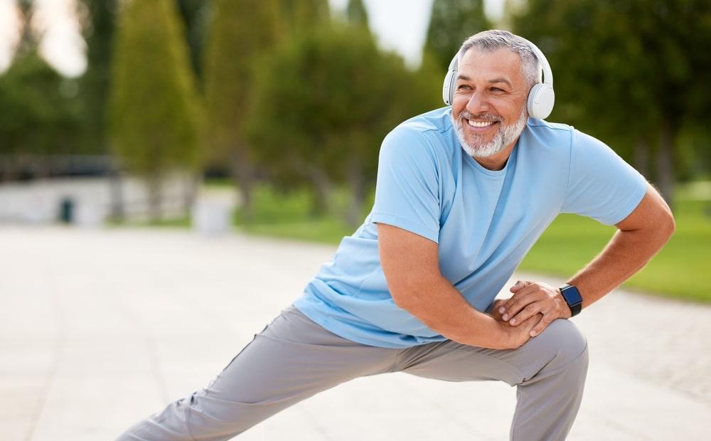 A Man Stretching His Leg