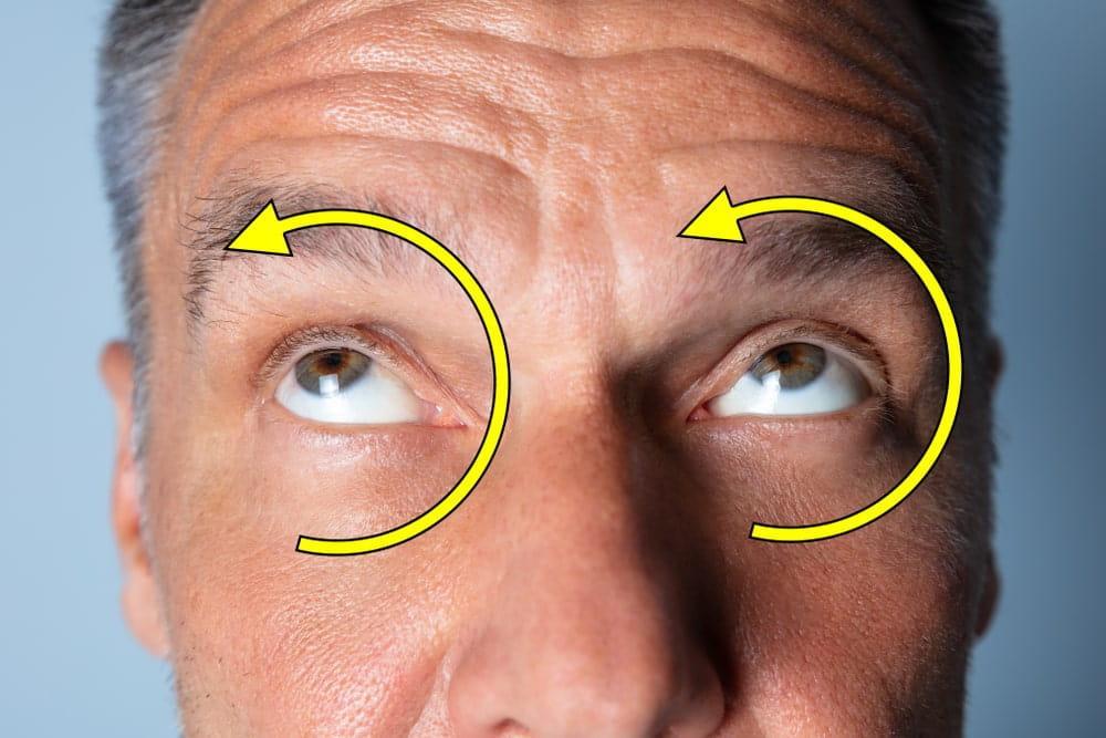 A Man Doing Eye Exercises