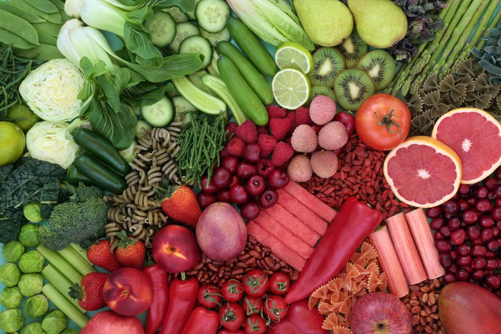 Red and Green High Fiber Food to fix leaky gut