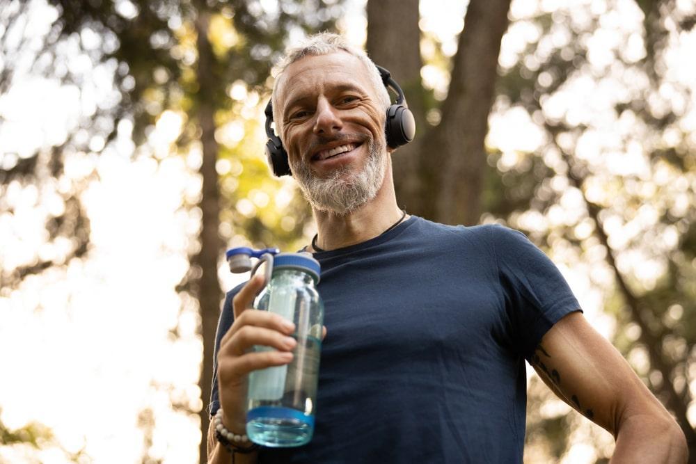 Athletic Male Drinking Water