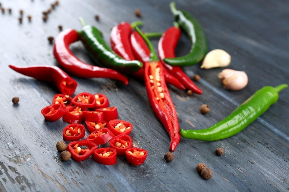 A Group of Red and Green Peppers