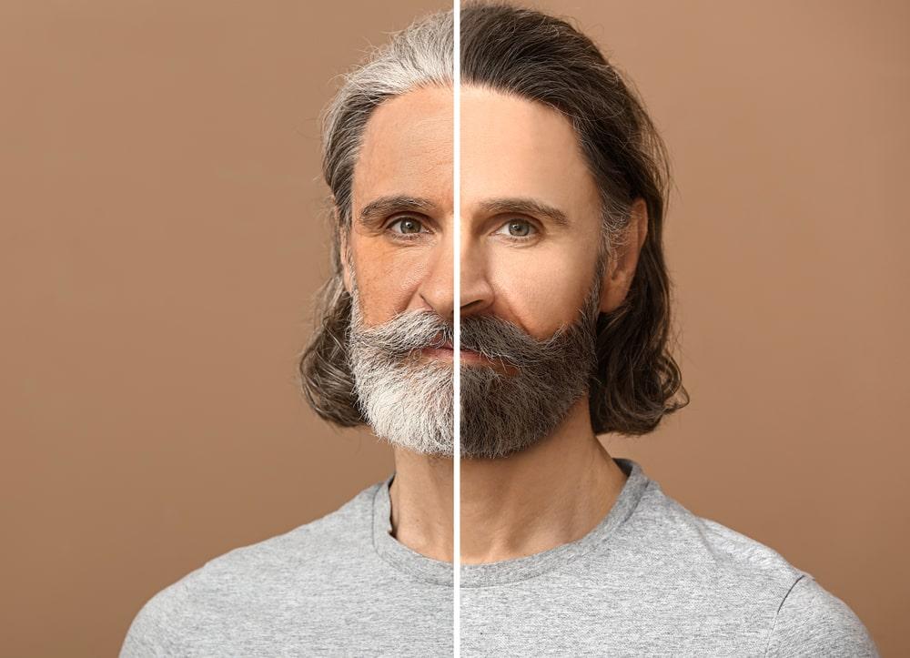 Comparison Portrait of a Man Aging