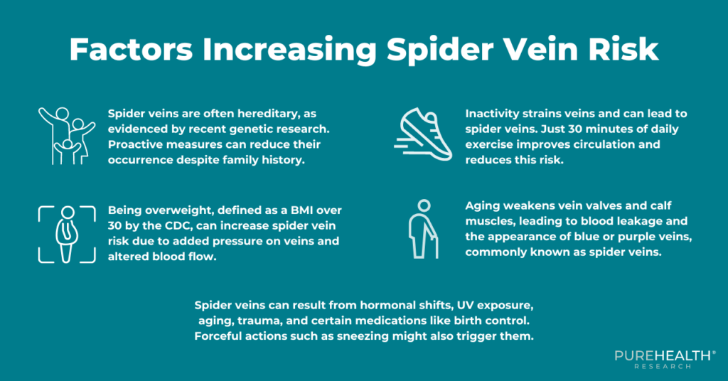 Factors Increasing Spider Veins