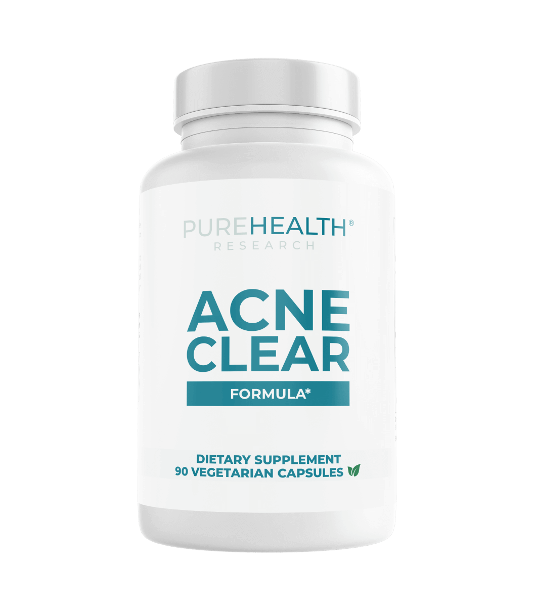 Acne Clear Formula Supplement Bottle by Purehealth Research