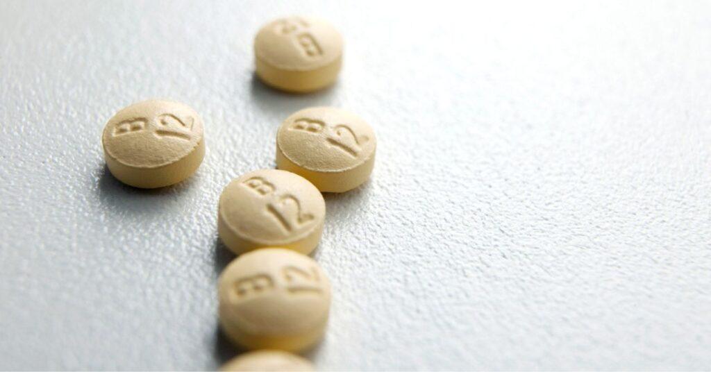 Close Up of B12 Vitamin Tablets