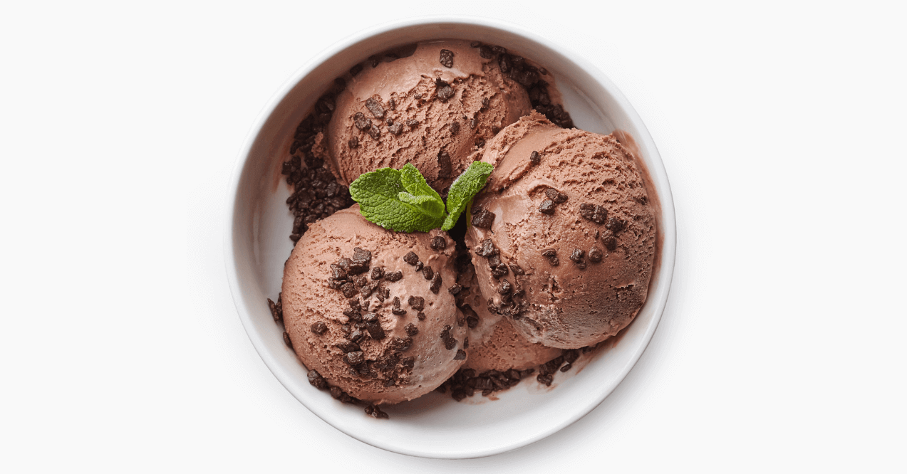 A Plate of Chocolate Ice Cream