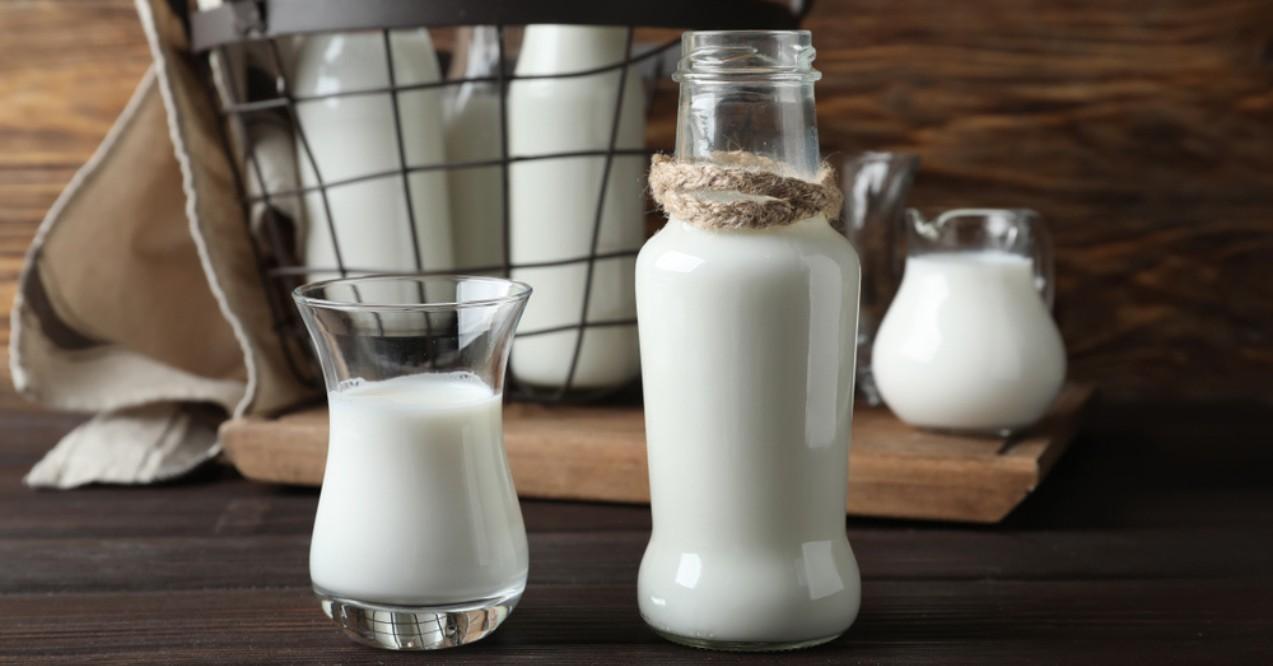 Glasses and Bottles of Fresh Milk