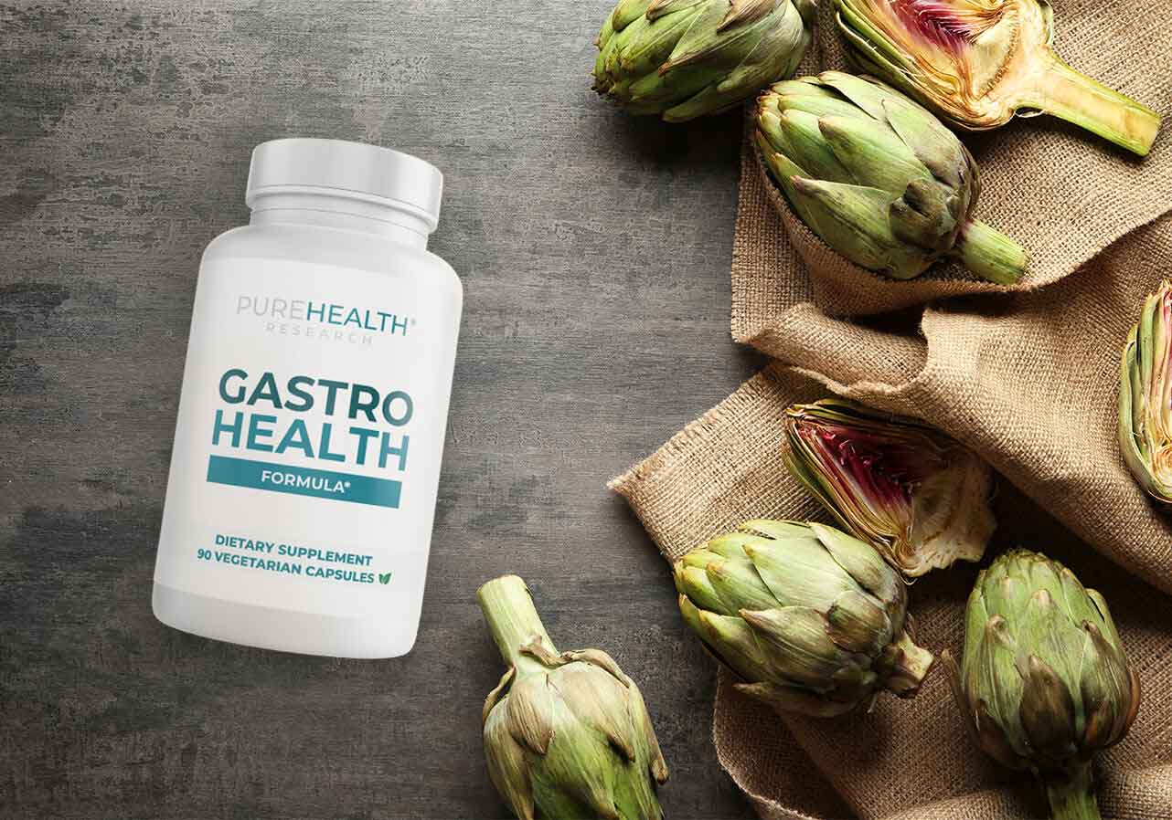 Gastro Health Formula Supplement Bottle by PureHealth Research
