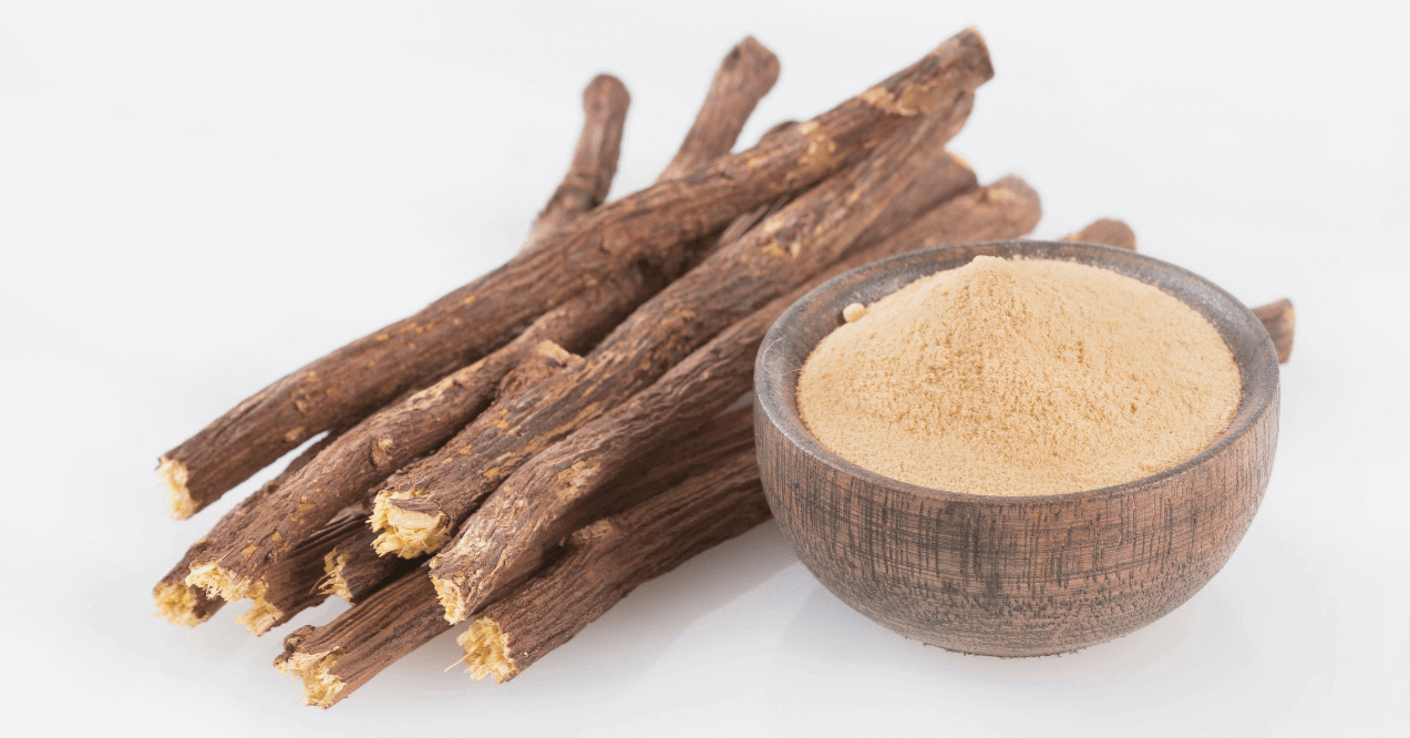 A Pile of Licorice Root and Powder