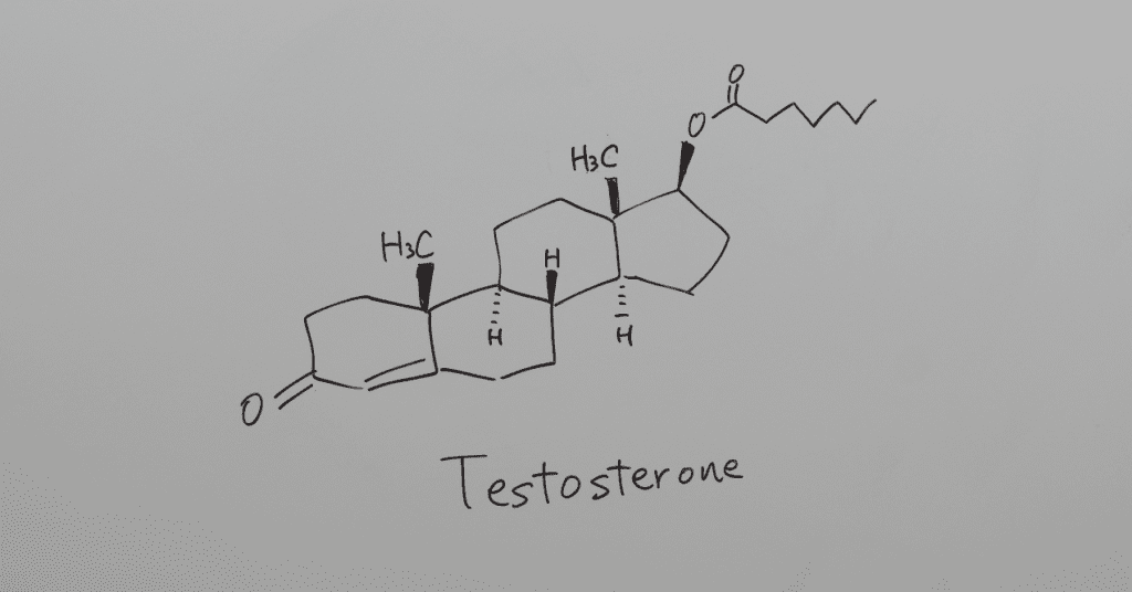 Testosterone Molecules On Grey Background