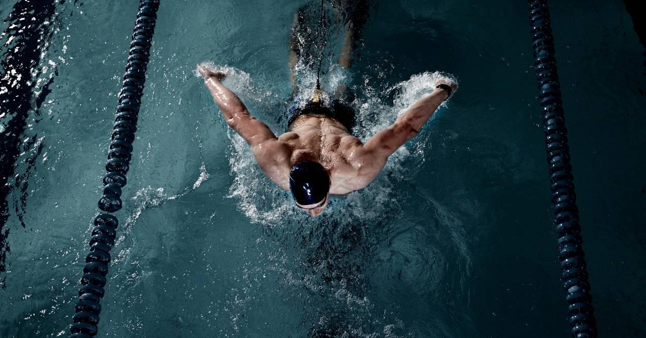 Sportsman Swimming in Pool
