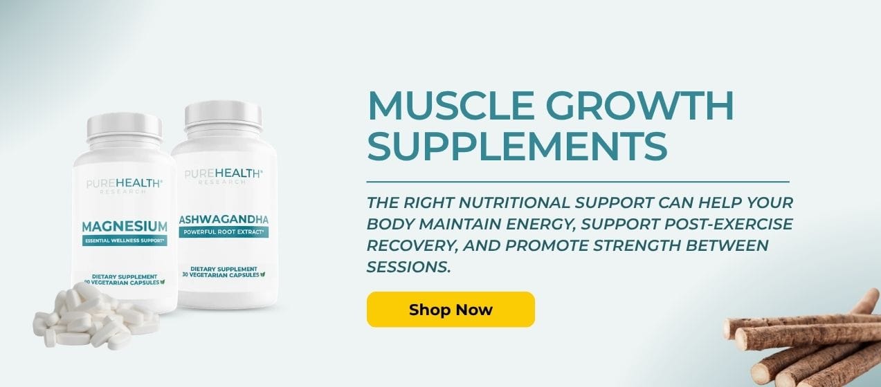 PureHealth Research Muscle growth supplements banner