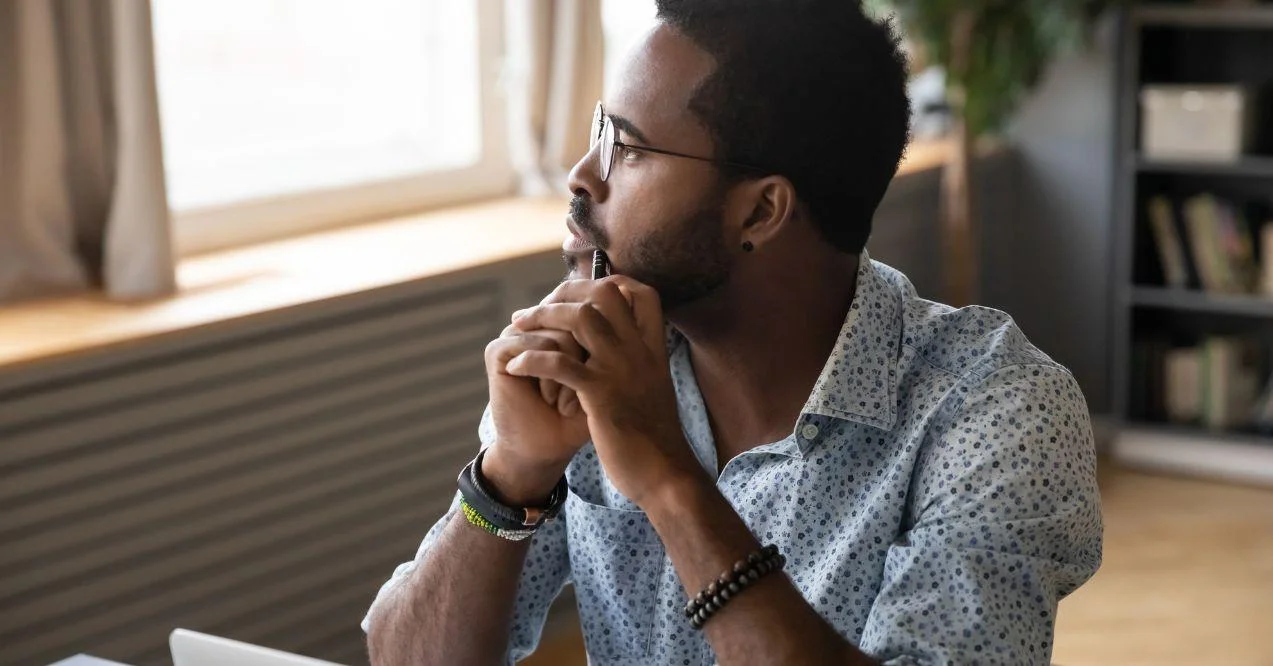 African American man looking at a distance