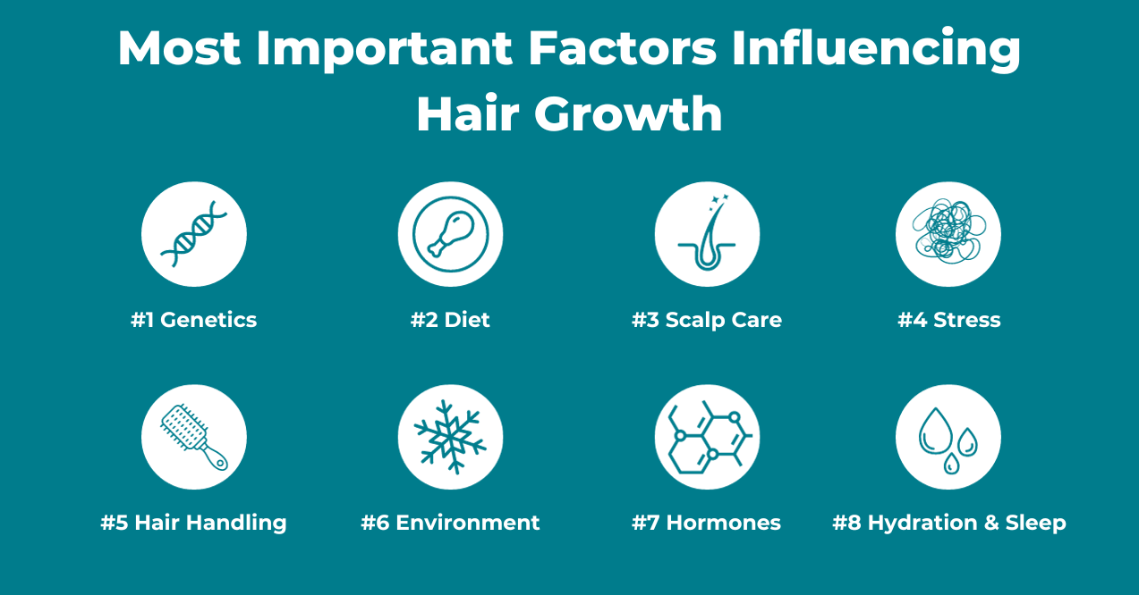 Infographic on 8 factors which influence hair growth