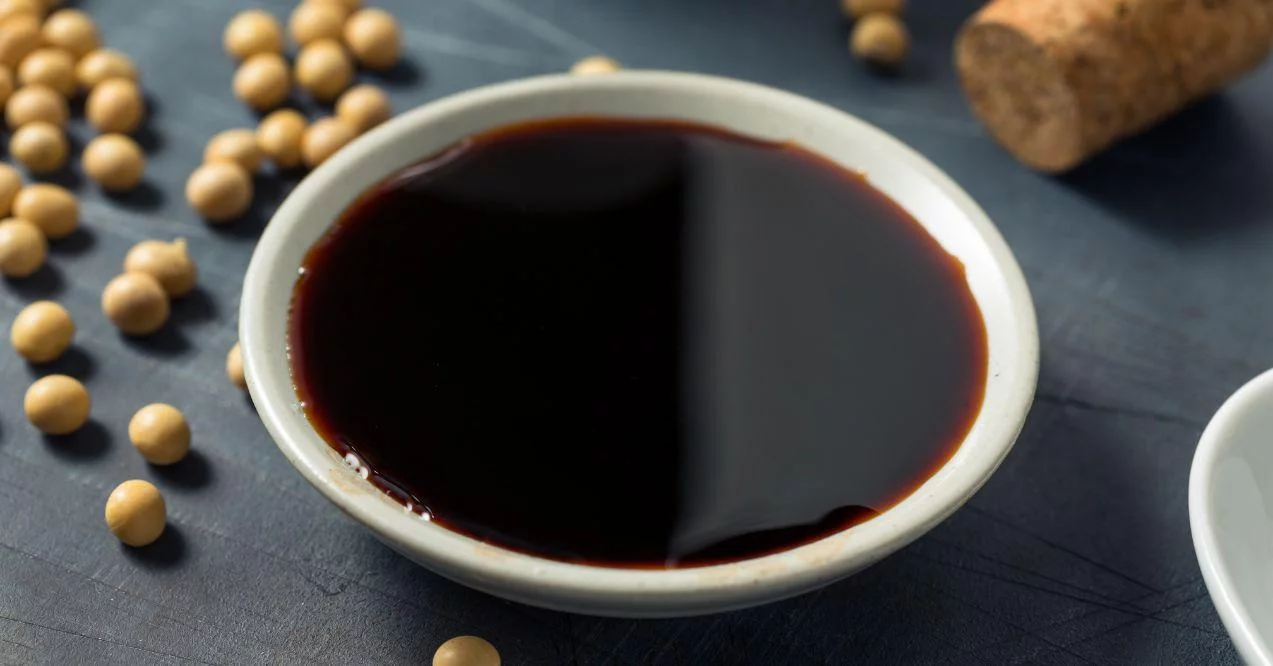 tamari sauce in a small bowl