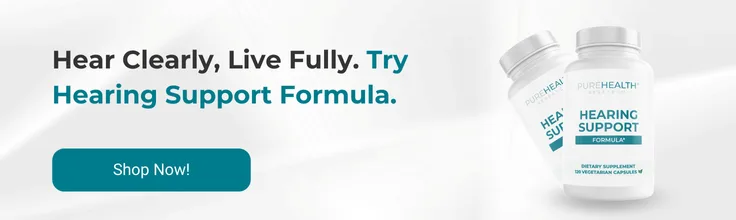 CTA banner showing hearing support formula supplement