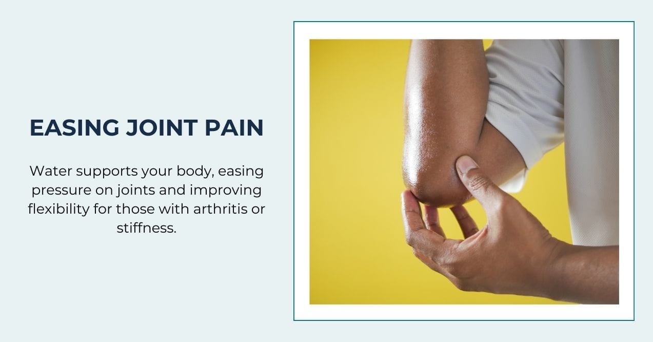 Close-up of an elbow being gently supported, symbolizing joint pain relief and flexibility.