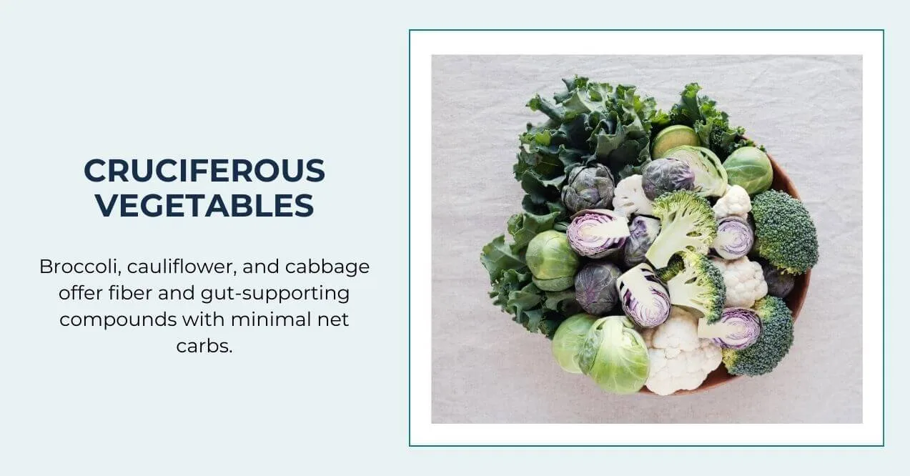 Bowl of broccoli, cabbage, cauliflower, and Brussels sprouts