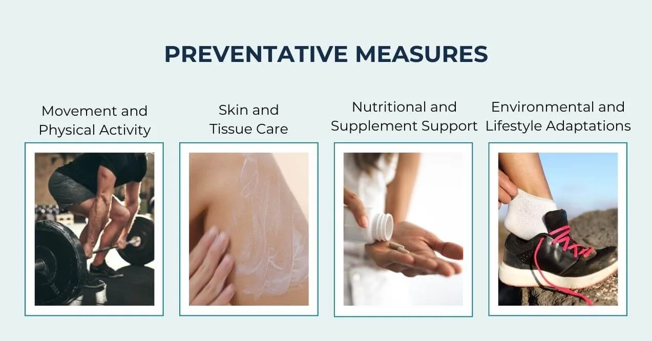 Tips for skin care, physical activity, and lifestyle to prevent health issues.
