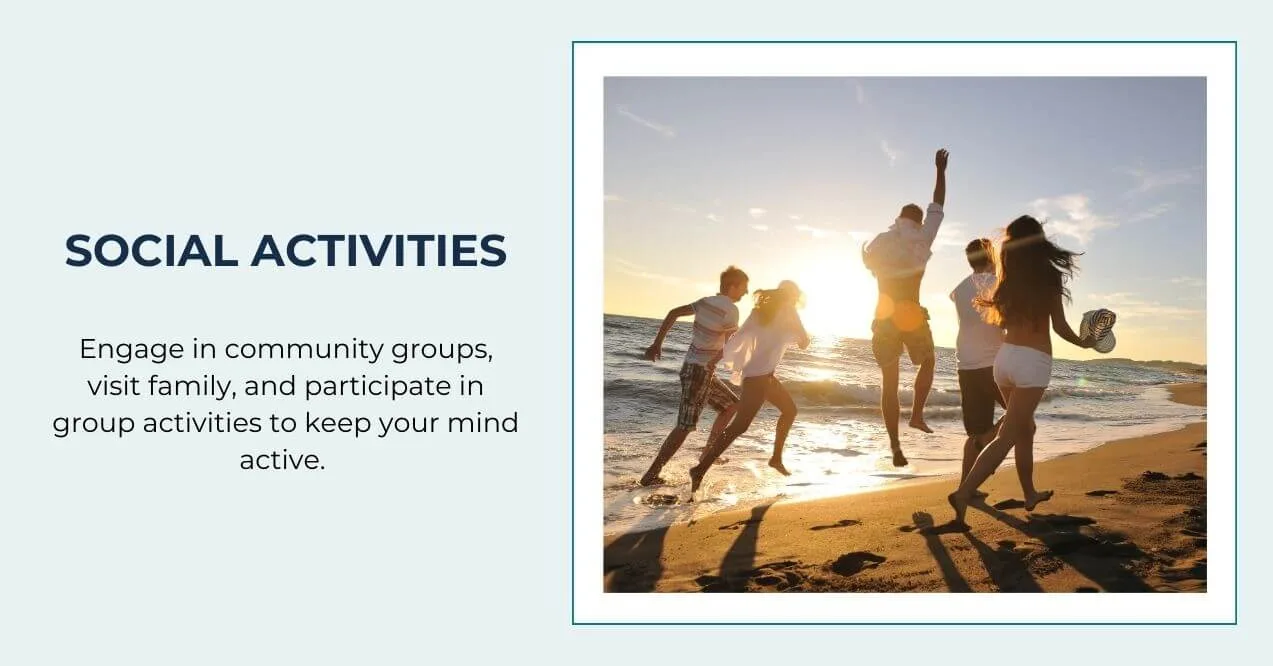Group of people jumping and playing on the beach at sunset.