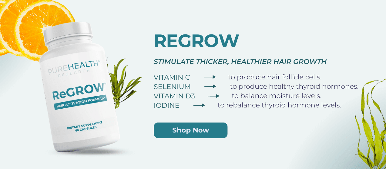Regrow CTA banner with benefits and ingredients