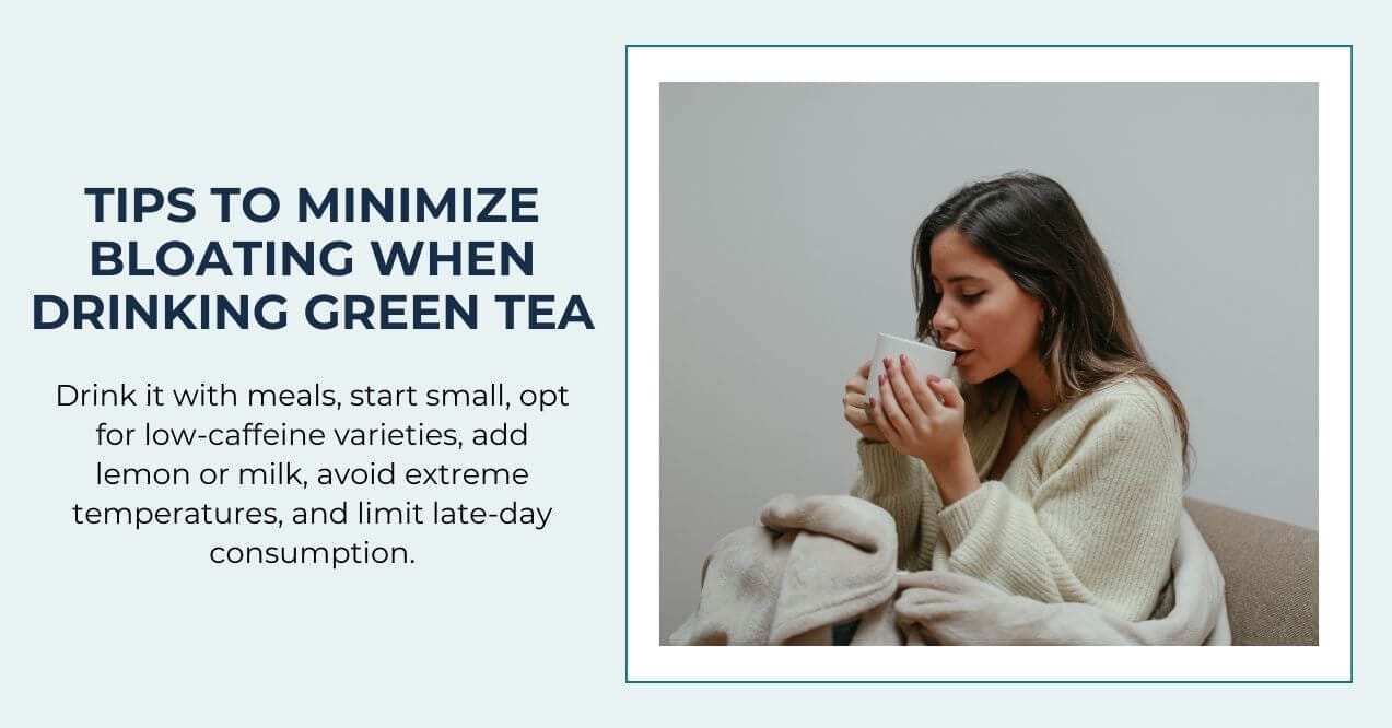 Woman holding mug while wrapped in blanket.