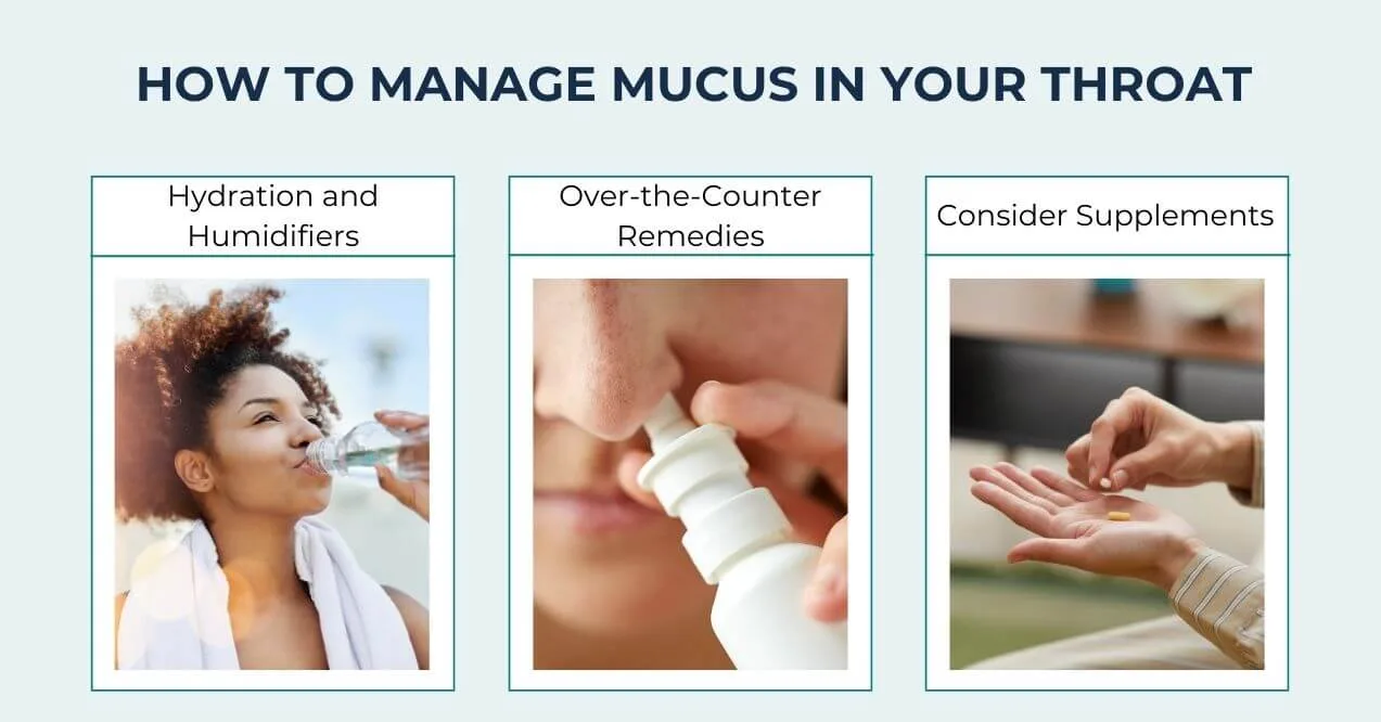Tips to manage throat mucus: hydration, OTC remedies, supplements