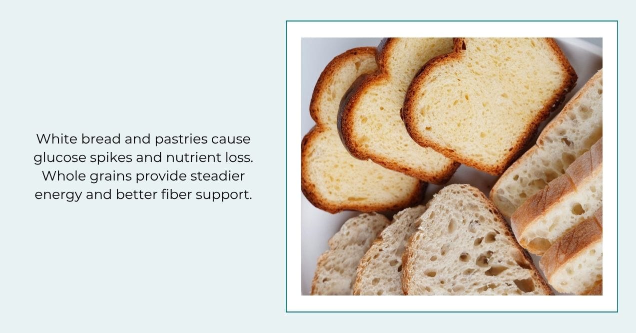 Slices of white and light wheat bread on a plate