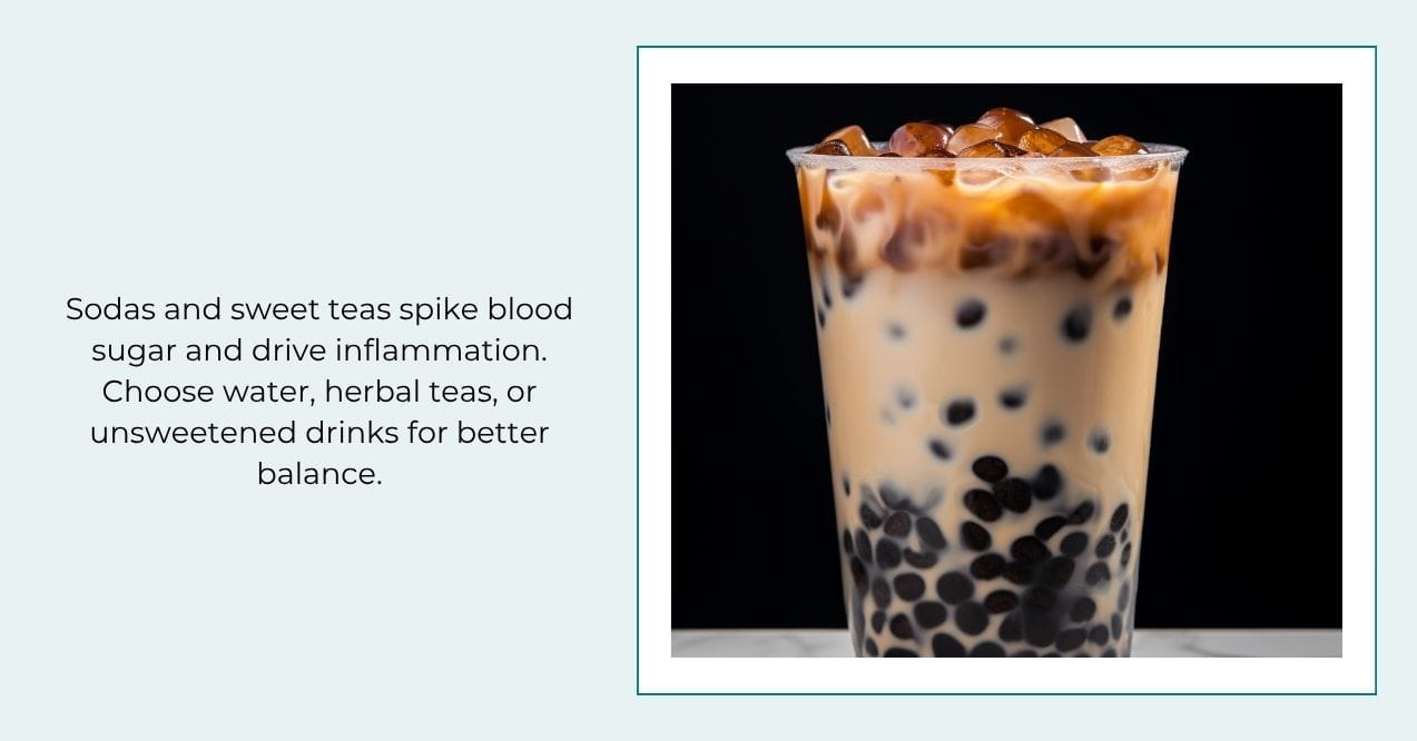 Iced bubble milk tea in a clear cup