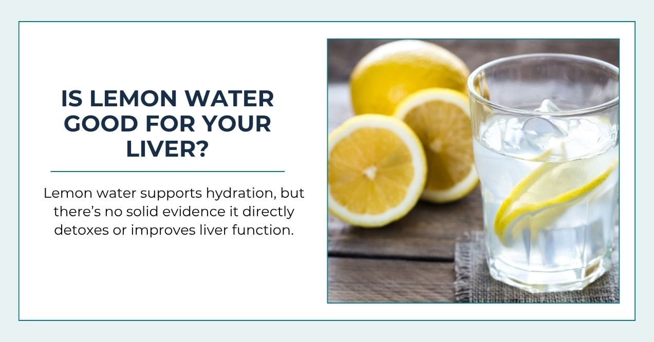 Infographic with a glass of lemon water