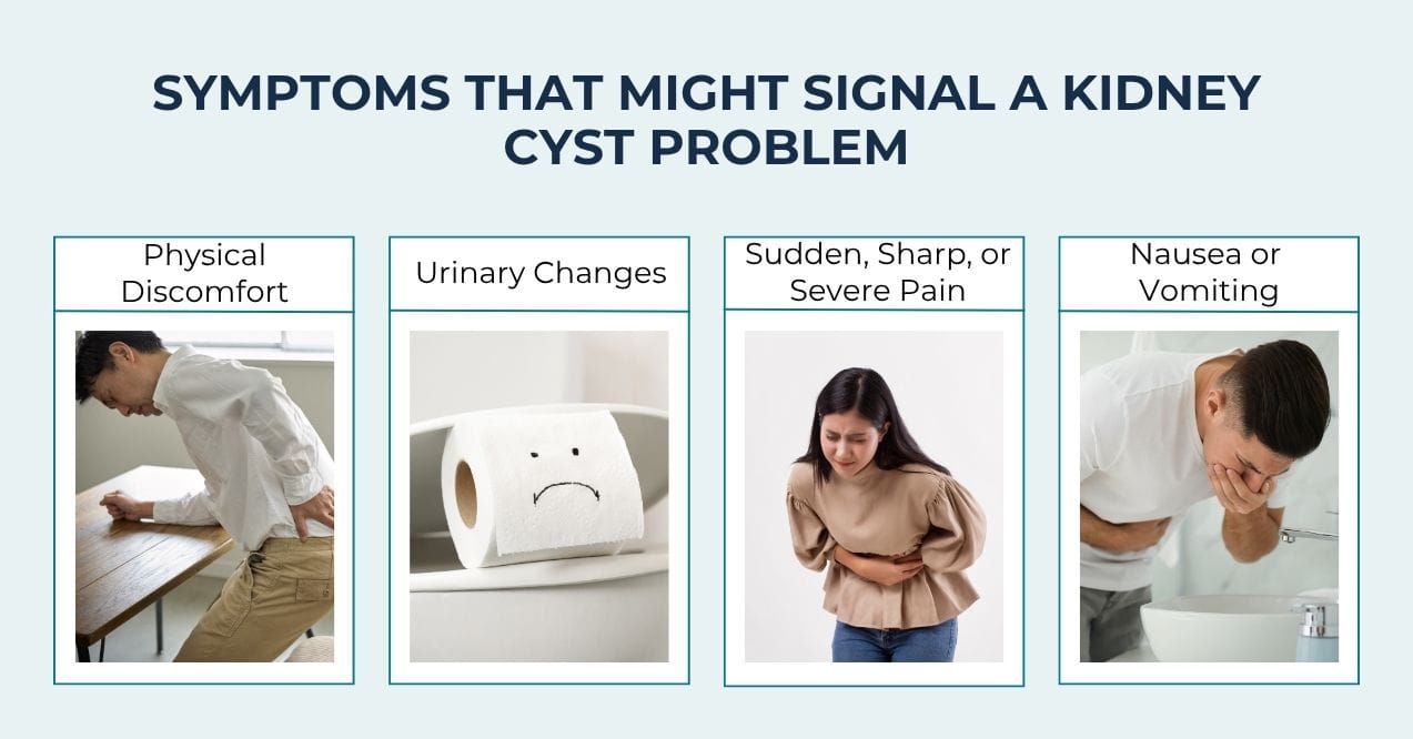 Kidney cyst warning signs infographic