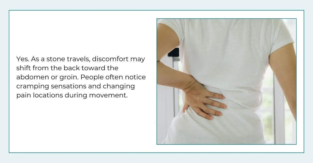 Person holding lower back, indicating kidney discomfort or pain