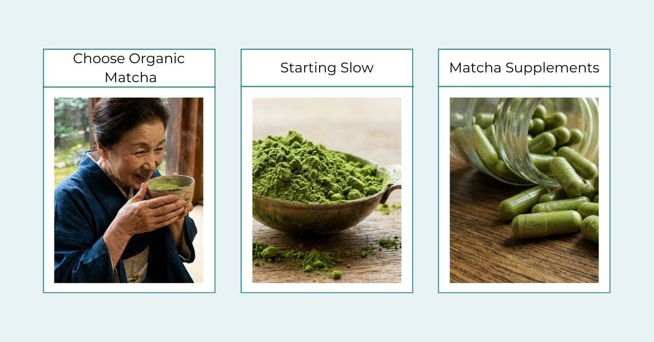 Matcha drinking tips panels