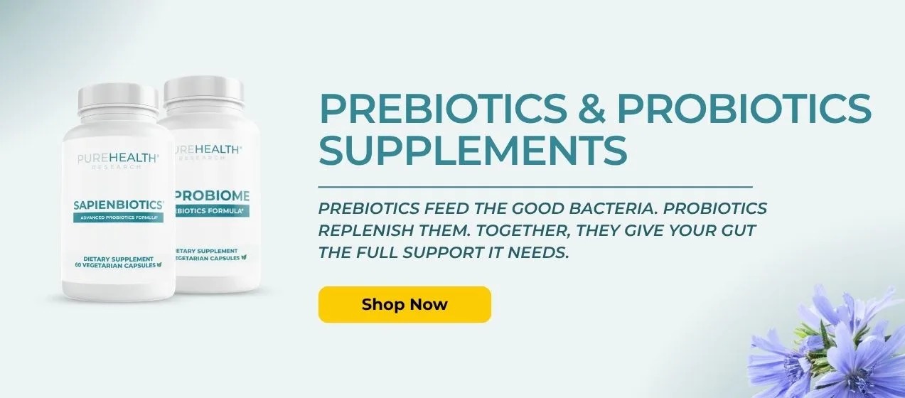 PureHealth Research prebiotics and probiotics supplements banner