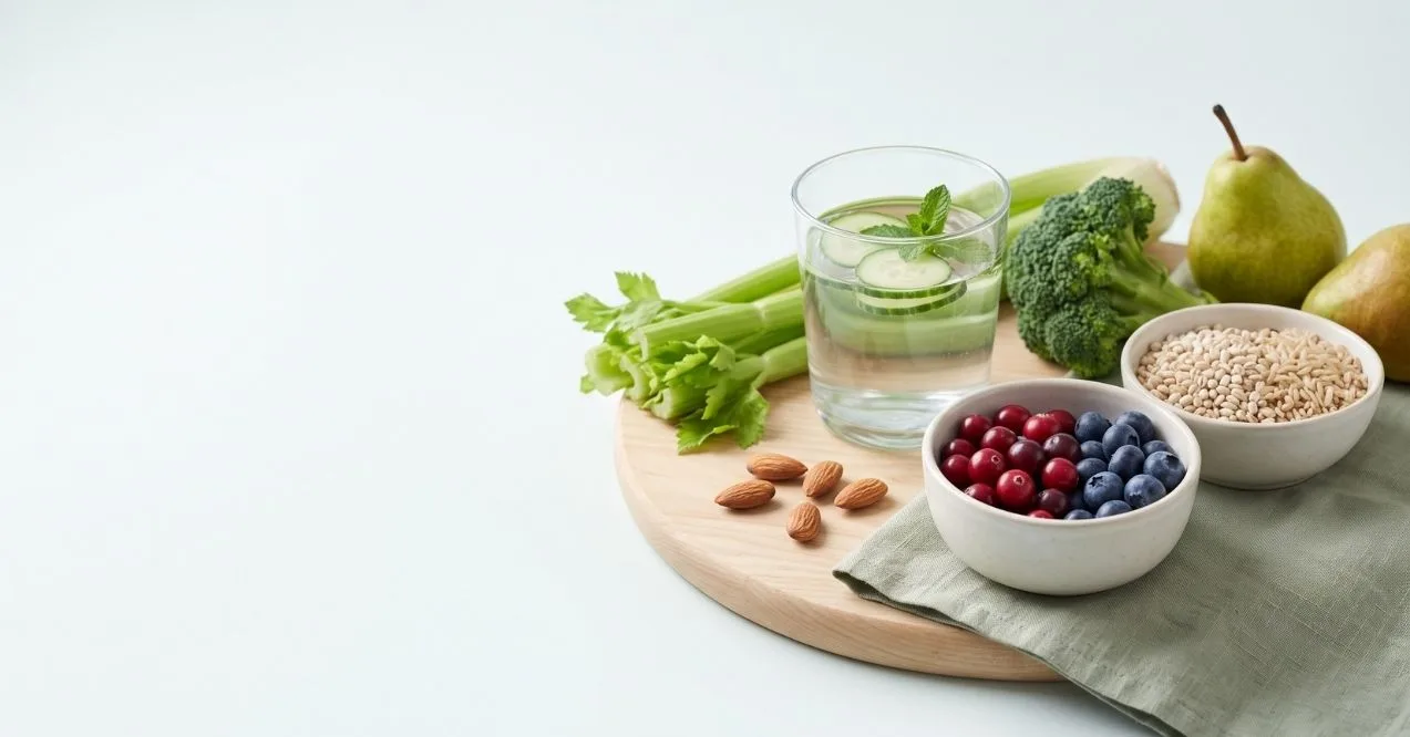 Selection of bladder-friendly foods